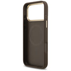 Guess 4G Strass Logo MagSafe Dėklas, skirtas iPhone 17 Pro Max - ruda