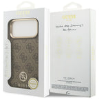 Guess 4G Strass Logo MagSafe Dėklas, skirtas iPhone 17 Pro Max - ruda