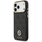 Guess 4G Strass Logo MagSafe Dėklas, skirtas iPhone 17 Pro Max – juodas