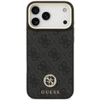 Guess 4G Strass Logo MagSafe Dėklas, skirtas iPhone 17 Pro Max – juodas