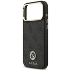 Guess 4G Strass Logo MagSafe Dėklas, skirtas iPhone 17 Pro Max – juodas