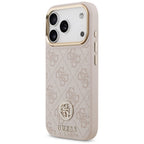 Guess 4G Strass Logo MagSafe Dėklas, skirtas iPhone 17 Pro – rožinė