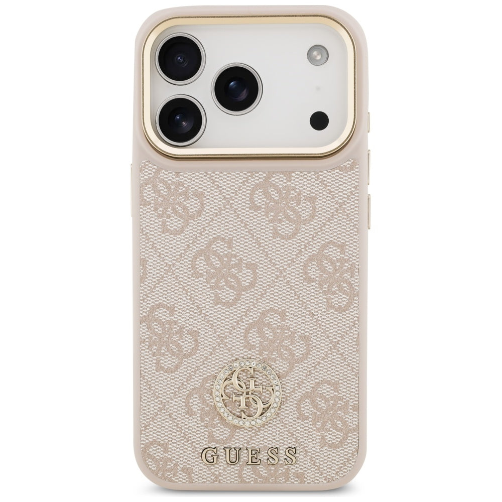 Guess 4G Strass Logo MagSafe Dėklas, skirtas iPhone 17 Pro – rožinė
