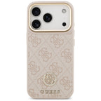 Guess 4G Strass Logo MagSafe Dėklas, skirtas iPhone 17 Pro – rožinė