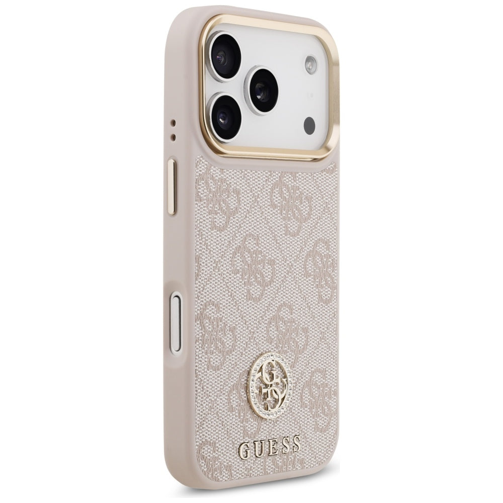 Guess 4G Strass Logo MagSafe Dėklas, skirtas iPhone 17 Pro – rožinė