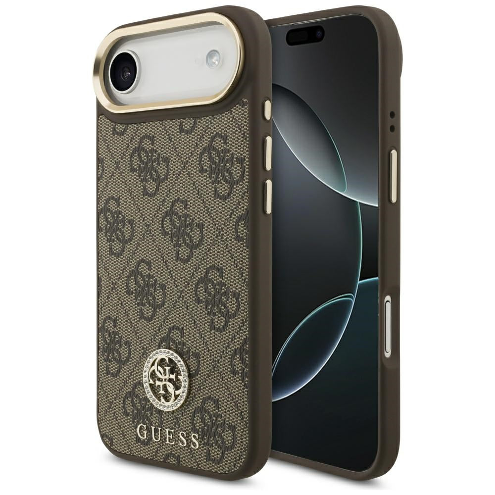 Guess 4G Strass Logo MagSafe Dėklas, skirtas iPhone Air – rudas