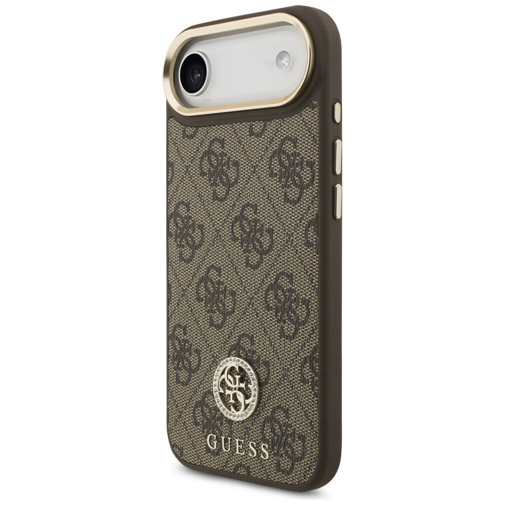 Guess 4G Strass Logo MagSafe Dėklas, skirtas iPhone Air – rudas