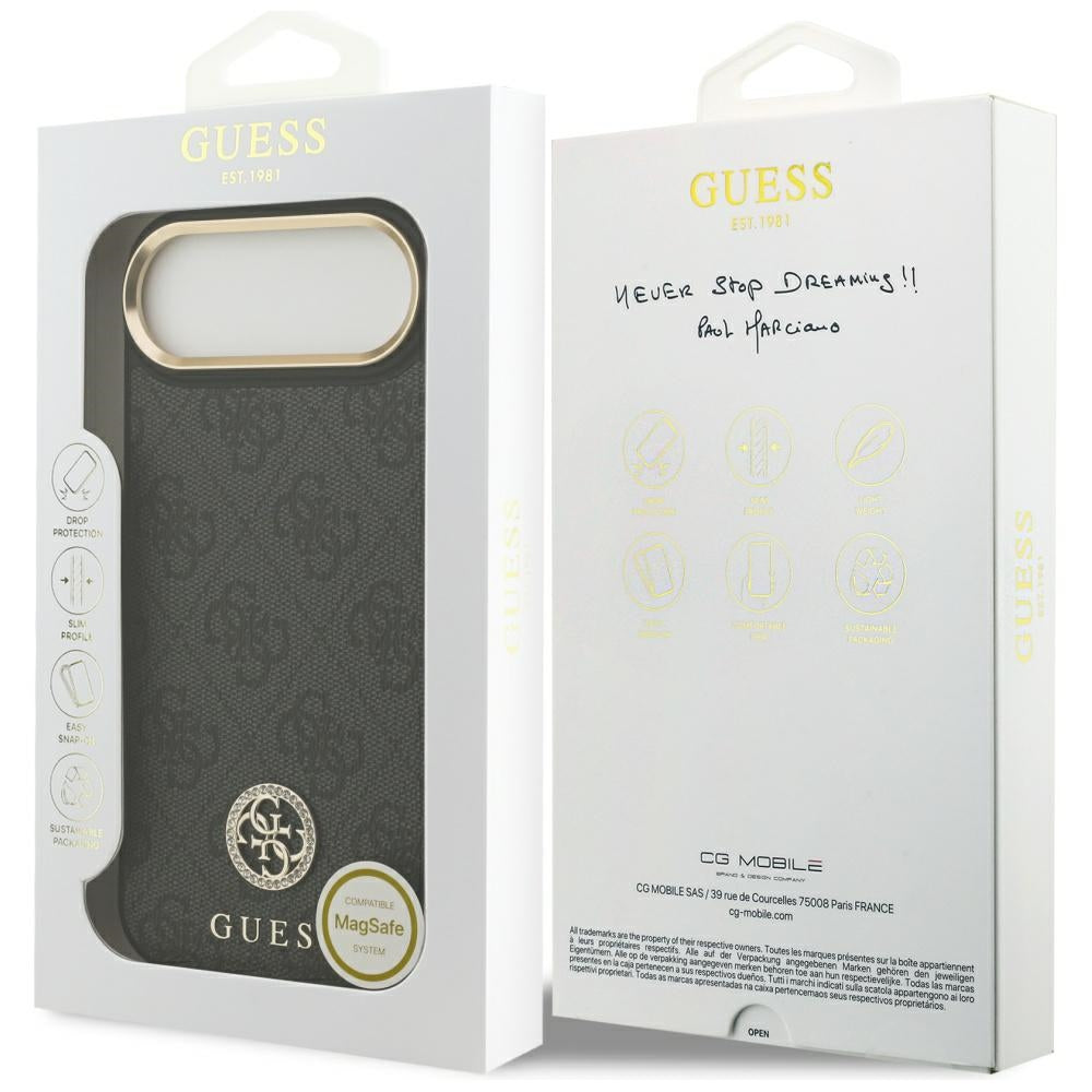 Guess 4G Strass Logo MagSafe dėklas, skirtas iPhone Air - juodas
