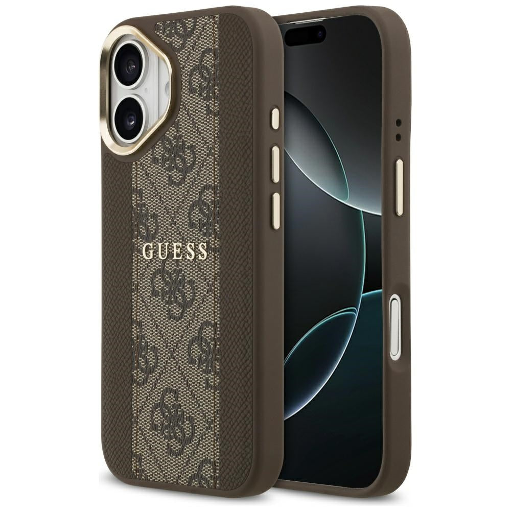 Guess 4G Stripe MagSafe dėklas iPhone 17 - rudas