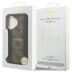 Guess 4G Stripe MagSafe dėklas iPhone 17 - rudas