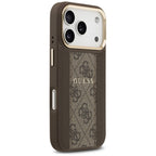 Guess 4G Stripe MagSafe dėklas, skirtas iPhone 17 Pro - ruda