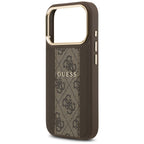 Guess 4G Stripe MagSafe dėklas, skirtas iPhone 17 Pro - ruda