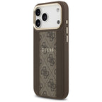 Guess 4G Stripe MagSafe dėklas iPhone 17 Pro Max - rudas -- iPhone 17 Pro Max