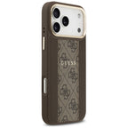 Guess 4G Stripe MagSafe dėklas iPhone 17 Pro Max - rudas -- iPhone 17 Pro Max