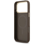 Guess 4G Stripe MagSafe dėklas iPhone 17 Pro Max - rudas -- iPhone 17 Pro Max
