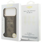 Guess 4G Stripe MagSafe dėklas iPhone 17 Pro Max - rudas -- iPhone 17 Pro Max