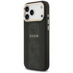 Guess 4G Stripe MagSafe dėklas iPhone 17 Pro Max - juodas -- iPhone 17 Pro Max