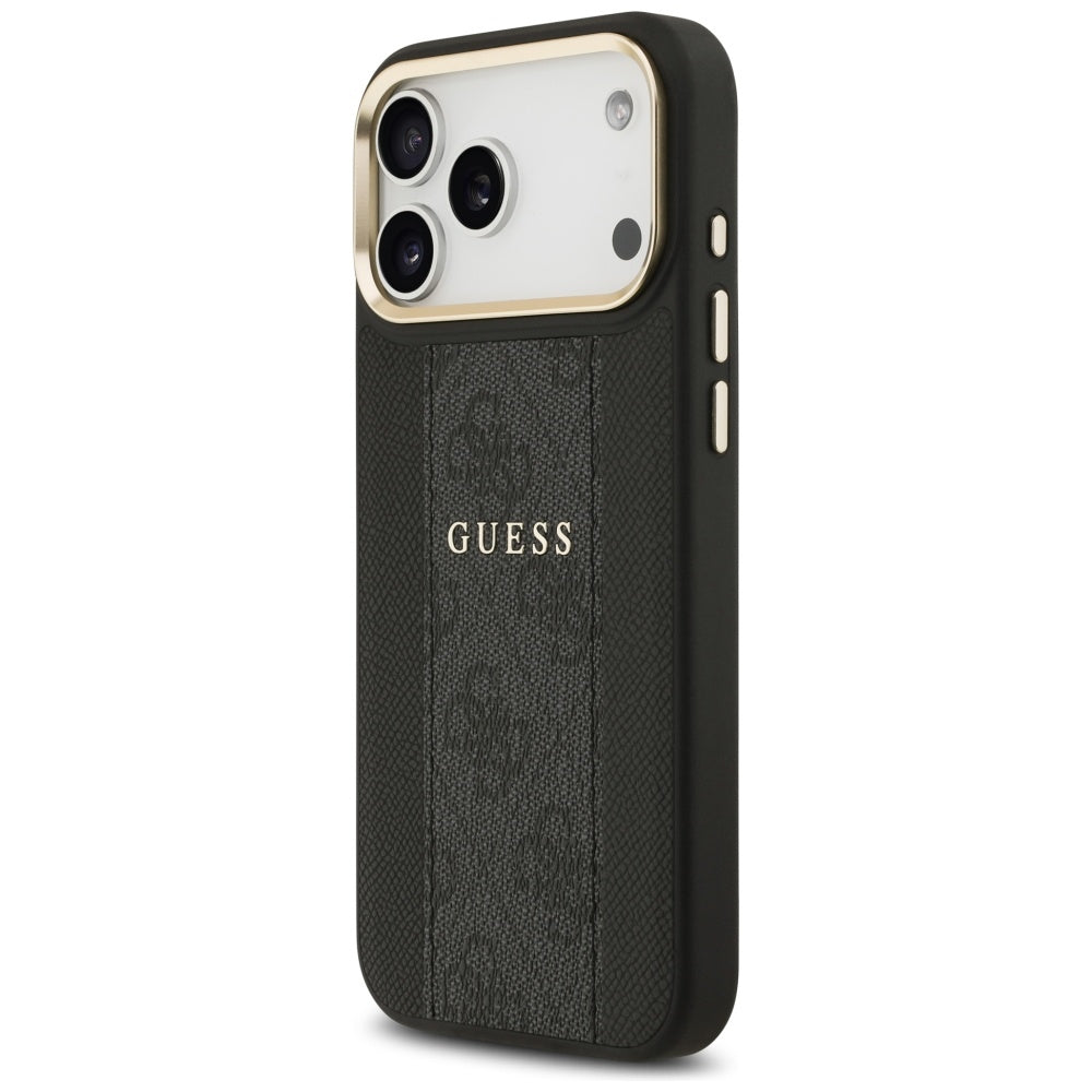 Guess 4G Stripe MagSafe dėklas iPhone 17 Pro Max - juodas -- iPhone 17 Pro Max