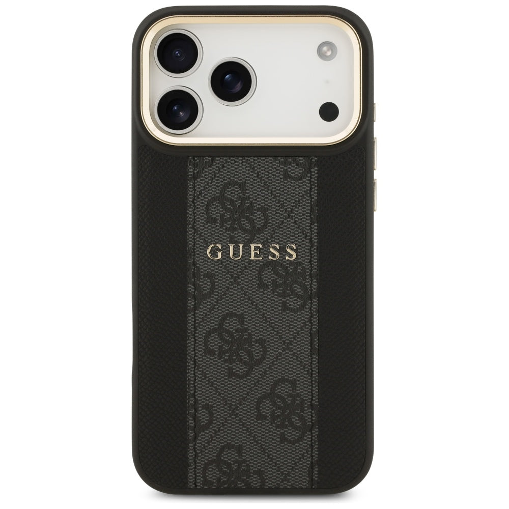 Guess 4G Stripe MagSafe dėklas iPhone 17 Pro Max - juodas -- iPhone 17 Pro Max