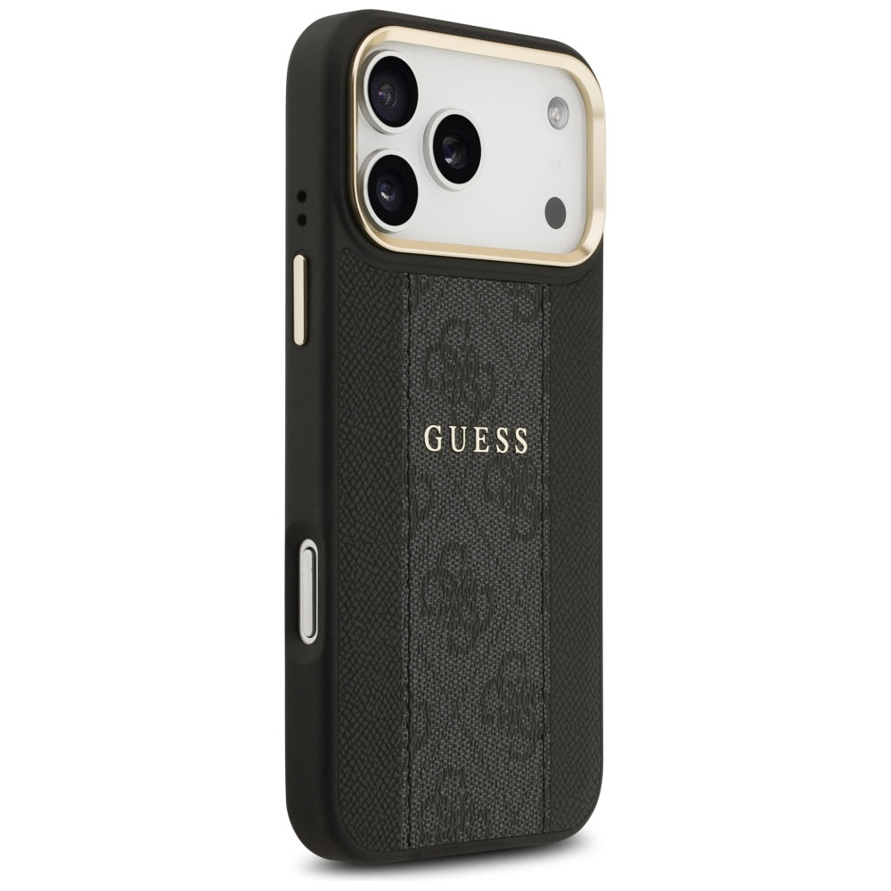 Guess 4G Stripe MagSafe dėklas iPhone 17 Pro Max - juodas -- iPhone 17 Pro Max