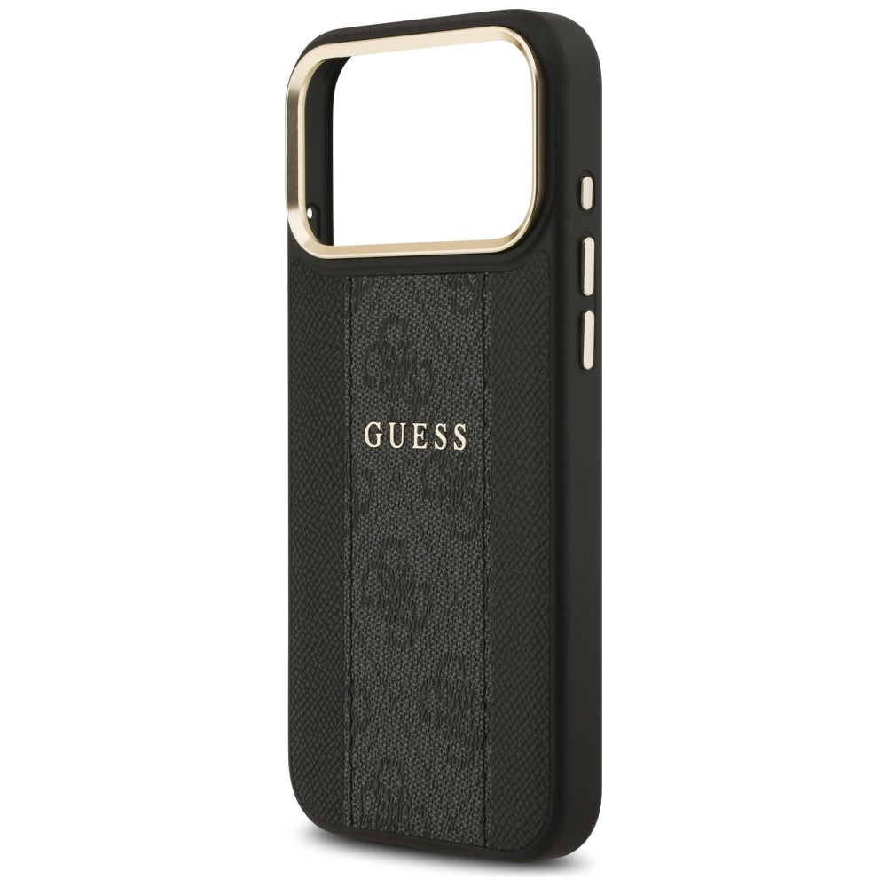 Guess 4G Stripe MagSafe dėklas iPhone 17 Pro Max - juodas -- iPhone 17 Pro Max