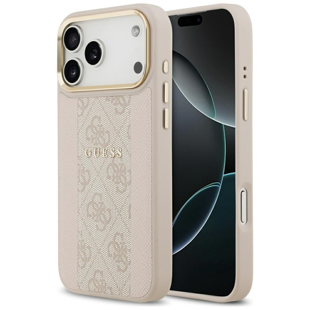Guess 4G Stripe MagSafe dėklas iPhone 17 Pro Max - Rožinis -- iPhone 17 Pro Max