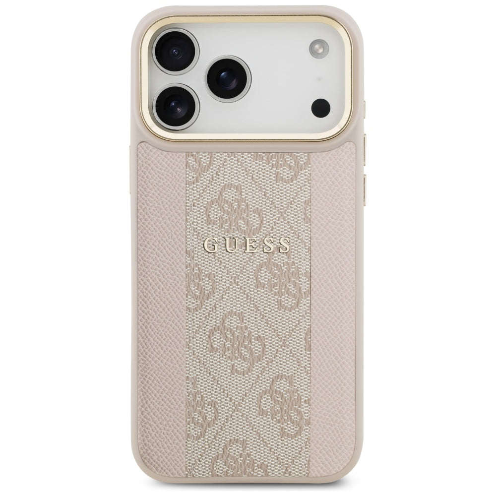 Guess 4G Stripe MagSafe dėklas iPhone 17 Pro Max - Rožinis -- iPhone 17 Pro Max
