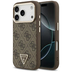 Guess 4G Triangle Logo MagSafe dėklas iPhone 17 Pro - Ruda ir Auksinė -- iPhone 17 Pro