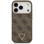 Guess 4G Triangle Logo MagSafe dėklas iPhone 17 Pro - Ruda ir Auksinė -- iPhone 17 Pro
