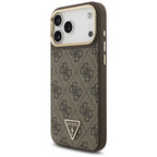 Guess 4G Triangle Logo MagSafe dėklas iPhone 17 Pro Max - Ruda ir Auksinė -- iPhone 17 Pro Max