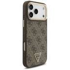 Guess 4G Triangle Logo MagSafe dėklas iPhone 17 Pro Max - Ruda ir Auksinė -- iPhone 17 Pro Max