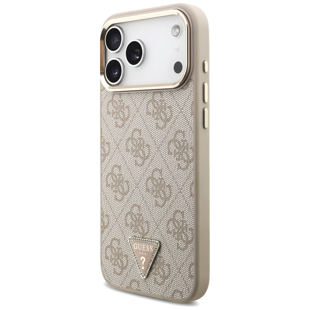 Guess 4G Triangle Logo MagSafe dėklas iPhone 17 Pro Max - Rožinis Auksas -- iPhone 17 Pro Max