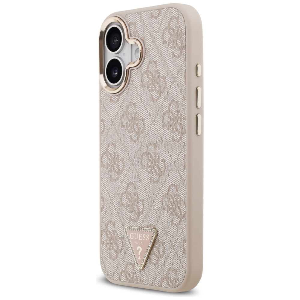 Guess 4G Triangle Logo MagSafe dėklas iPhone 17 - rožinio aukso spalvos -- iPhone 17