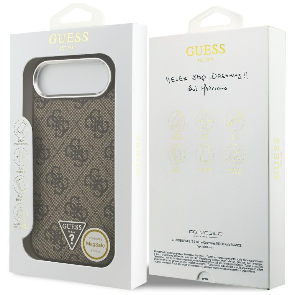 Guess 4G Triangle Logo MagSafe dėklas, skirtas iPhone Air - rudas