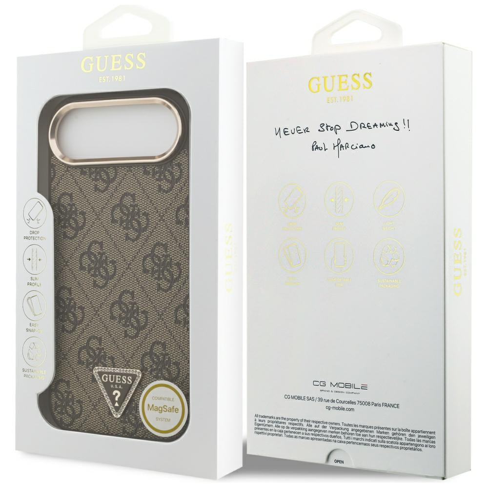 Guess 4G trikampis logotipas MagSafe iPhone Air Brown dėklas – auksinis -- Cell phone cases and covers