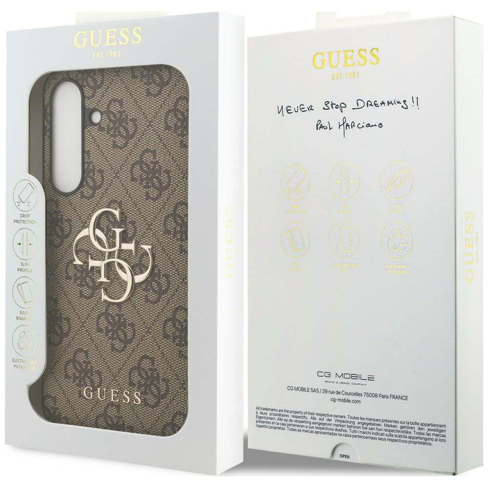 Guess Big 4G Classic Logo dėklas Samsung Galaxy S25 FE - rudas -- Samsung Galaxy S25 FE