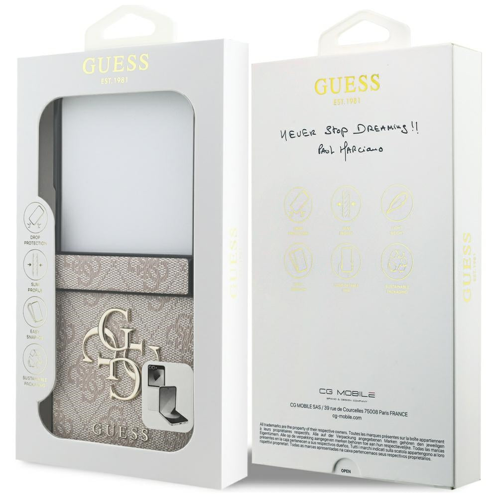 Guess Big 4G dėklas Samsung Galaxy Z Flip7 – rožinis