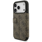 Guess Book 4G Metal Logo dėklas iPhone 17 Pro – rudas