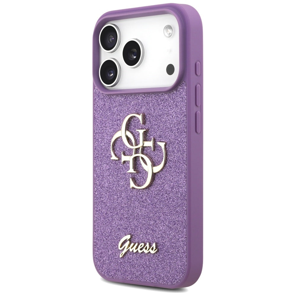 Guess blizgus dėklas iPhone 17 Pro – violetinis -- iPhone 17 Pro