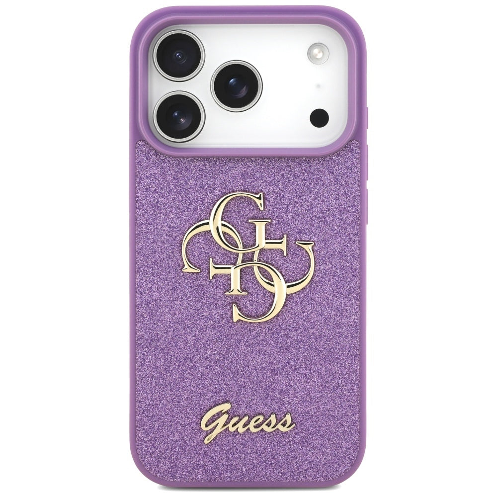 Guess blizgus dėklas iPhone 17 Pro – violetinis -- iPhone 17 Pro