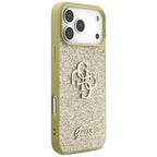 Guess blizgus dėklas iPhone 17 Pro Max – auksinis