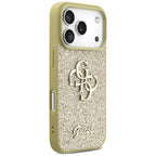 Guess blizgus 4G dėklas iPhone 17 Pro – auksinis