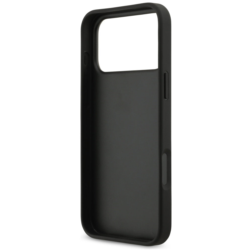 Guess Grained Big 4G & Classic Logo dėklas, skirtas iPhone 17 Pro Max - juodas