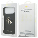 Guess Grained Big 4G & Classic Logo dėklas, skirtas iPhone 17 Pro Max - juodas