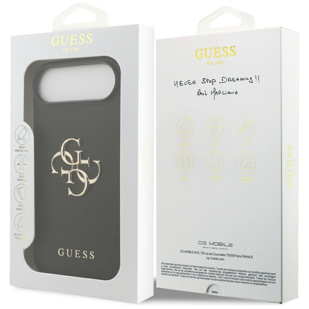 Guess dėklas iPhone Air – juodas (eko oda) -- iPhone Air