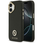 Guess Grained Strass Logo MagSafe dėklas iPhone 17 - juodas
