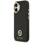 Guess Grained Strass Logo MagSafe dėklas iPhone 17 - juodas