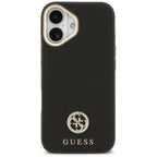 Guess Grained Strass Logo MagSafe dėklas iPhone 17 - juodas