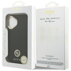 Guess Grained Strass Logo MagSafe dėklas iPhone 17 - juodas