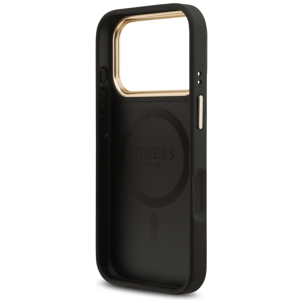 Guess MagSafe dėklas iPhone 17 Pro – juodas